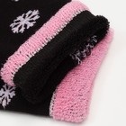 Носки женские махровые «Снежинки», цвет чёрный, размер 23-25 - Фото 4