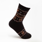 Носки женские махровые «Орнамент», цвет чёрный, размер 23-25 - фото 8507164