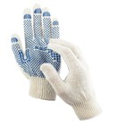 Перчатки, хб, вязка 10 класс, 4 нити, с ПВХ протектором, набор 10 пар - Фото 1