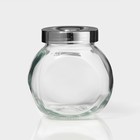 Банки для сыпучих Доляна «Блеск», 200 мл, с пластмассовой крышкой, набор 4 шт., стекло, прозрачные - Фото 4