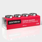 Банки для сыпучих Доляна «Блеск», 200 мл, с пластмассовой крышкой, набор 4 шт., стекло, прозрачные - Фото 10