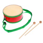 Игрушечный барабан, с палочками, на ленте, бумажная мембрана, размер: 15 × 15 × 7 см - Фото 10