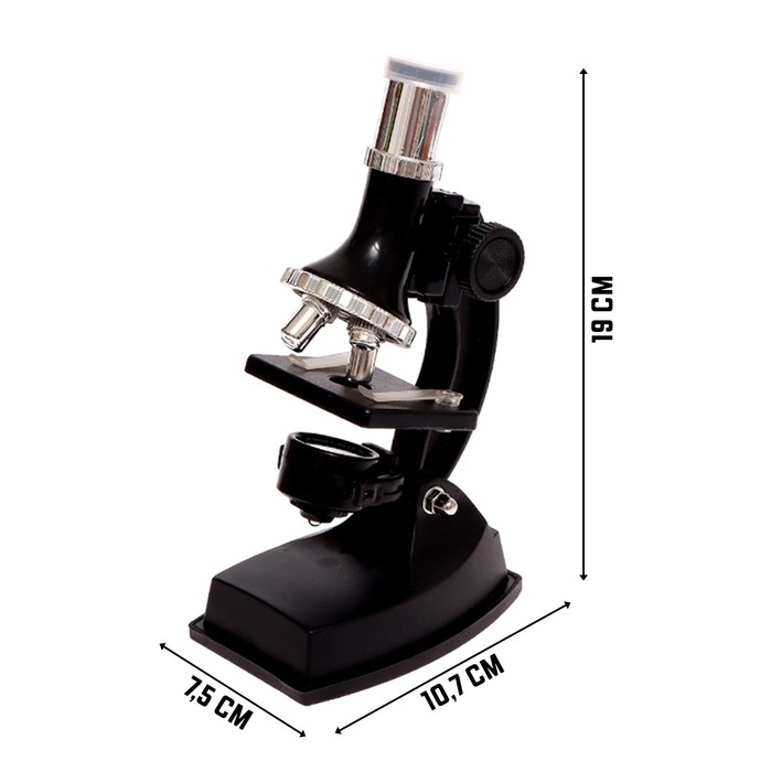 Набор для изучения микромира «Микроскоп + калейдоскоп», 14 предметов, световые эффекты, работает от батареек - фото 1886215092