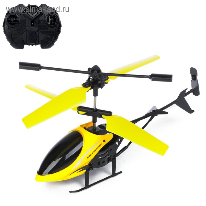 Вертолёт радиоуправляемый «Крутой вираж», световые эффекты, цвет жёлтый - Фото 1