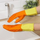 Перчатки хозяйственные резиновые Доляна, размер L, плотные, 80 гр, цвет МИКС - Фото 6