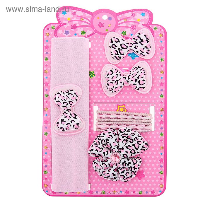 Набор для волос "Диана" (1 повязка, 9 резинок) пятнистый - Фото 1