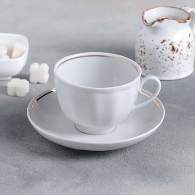 Чайная пара фарфоровая, 275 мл, чашка d=9.2 см, блюдце d=15 см