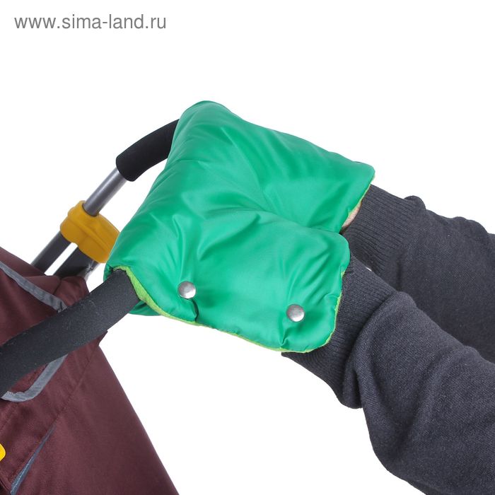 Муфта для рук «Морозко» флисовая, на кнопках, цвет зелёный - Фото 1