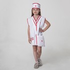 Карнавальный костюм «Медсестра», халат, сумка, повязка на голову, рост 110-122 см, 4-6 лет - фото 8507998