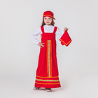 Карнавальный костюм «Матрёшка», платок, сарафан, косынка, рубашка, рост 122-128 см, 6-7 лет - фото 320416267