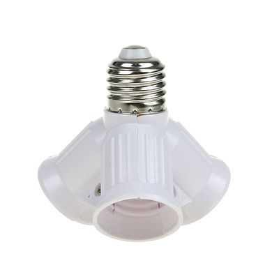 Переходник Ecola, с цоколя E27 на 3хE27, белый