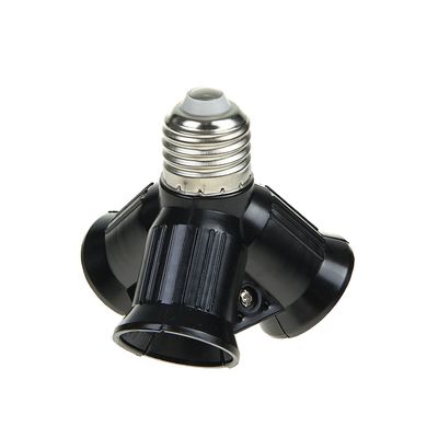 Переходник Ecolа, с цоколя E27 на 3хE27, черный