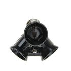 Переходник Ecolа, с цоколя E27 на 3хE27, черный - Фото 3