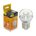 Лампа светодиодная Ecola globe,Е27, G45, 6Вт, 220В, 2700К, 75х45 мм, прозрачный шар с линзой - Фото 1