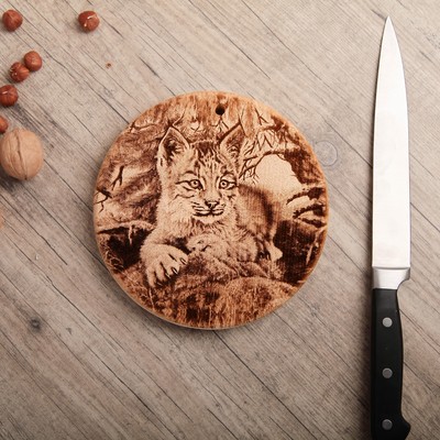 Доска разделочная из массива кедра «Рысь», d=18 см