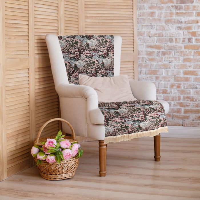 Накидка на кресло "Этель" Дома, размер 75х160 см, с бахромой - Фото 1