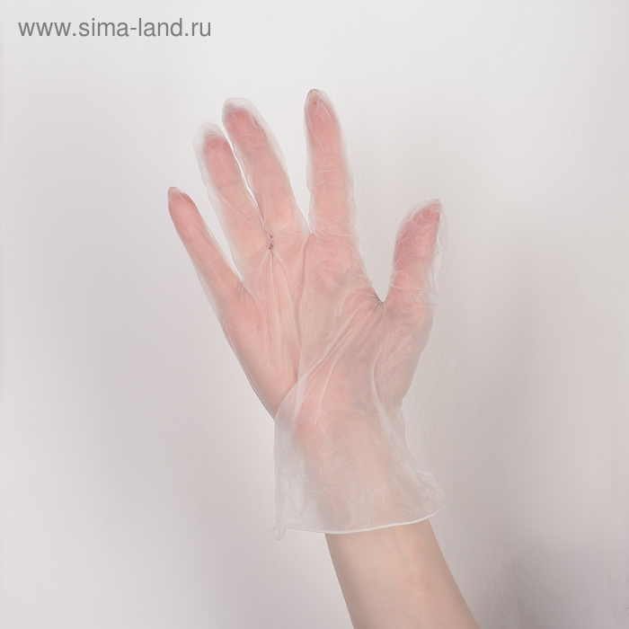Перчатки виниловые одноразовые неопудренные, размер L, 100 шт/уп - Фото 1