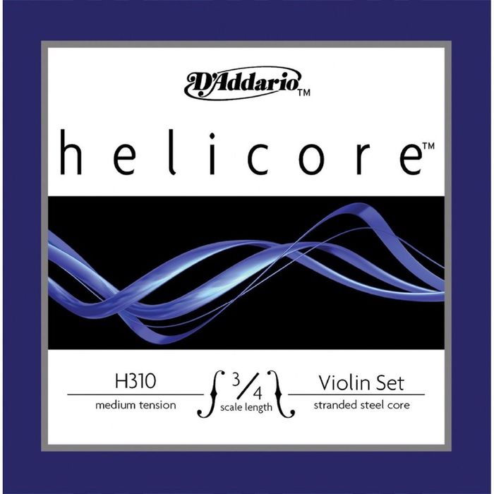 Комплект струн для скрипки D`Addario H310-3/4M Helicore, размером 3/4, среднее натяжение