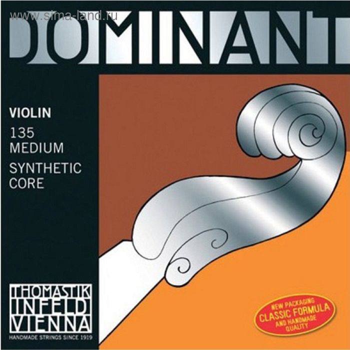 Комплект струн для скрипки  Thomastik 135 Dominant, размером 4/4, среднее натяжение - Фото 1