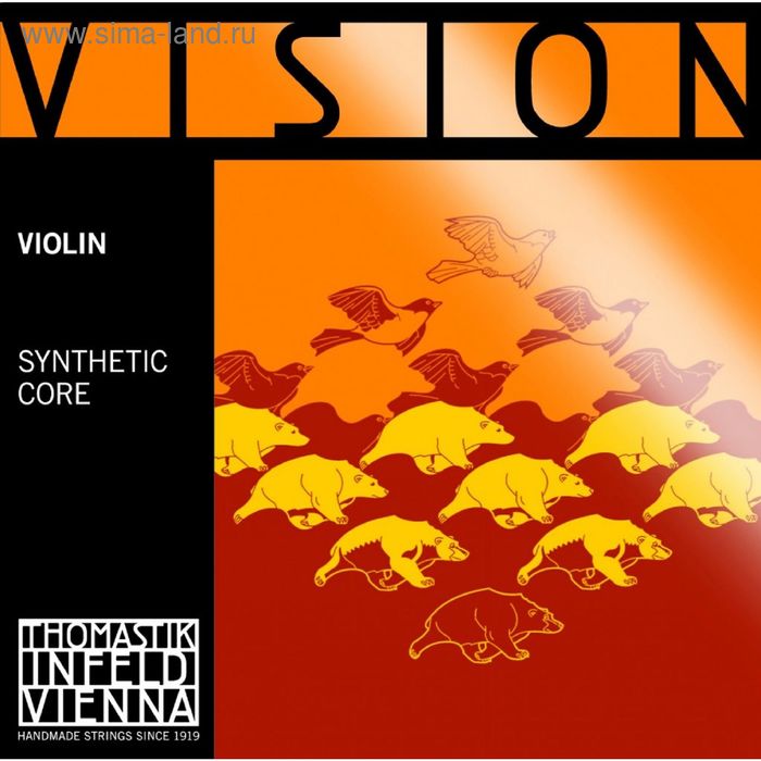 Комплект струн для скрипки  Thomastik VI100 Vision размером 4/4, среднее натяжение - Фото 1