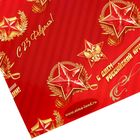 Бумага упаковочная глянцевая (тиснение) "С 23 февраля! С днем российской армии", 70 х 100 см, 80 г/м2 - Фото 2