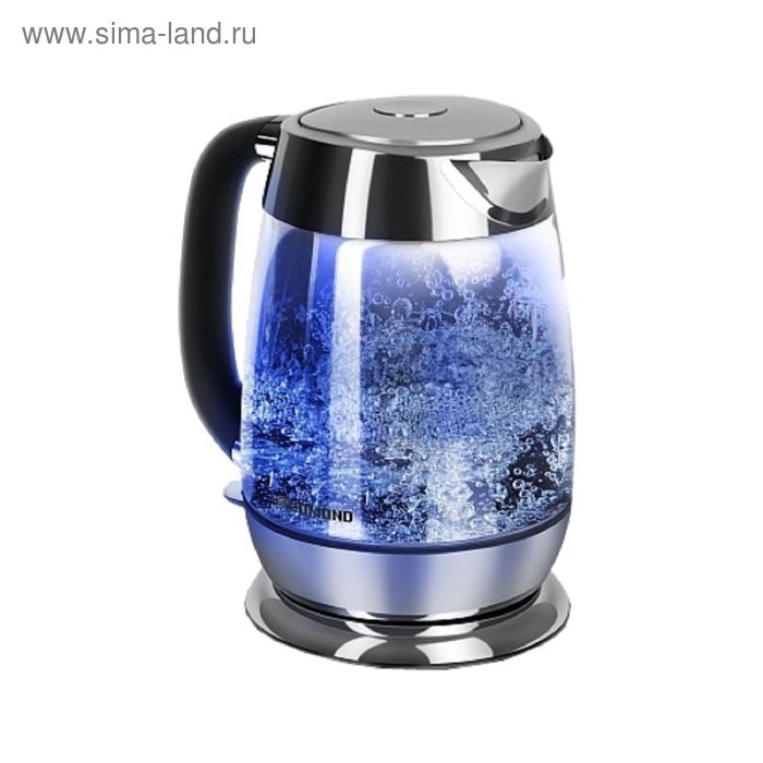 Чайник электрический Redmond RK-G151, стекло, 1.7 л, 2200 Вт, подсветка, черный - Фото 1