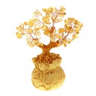 Сувенир дерево "Золотой мешок" 8 х 8 х 14 см 126 камней, жёлтый - Фото 1