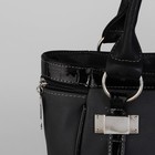 Сумка женская на молнии, 1 отдел, наружный карман, цвет чёрно-серый - Фото 4