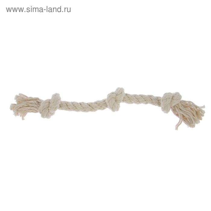 Игрушка GoSi из х/б каната, d=15 мм, 3 узла, 30 см - Фото 1