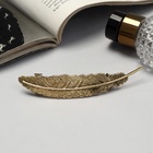 Заколка - автомат для волос «Либерти», перо, 11 см, золото - Фото 2