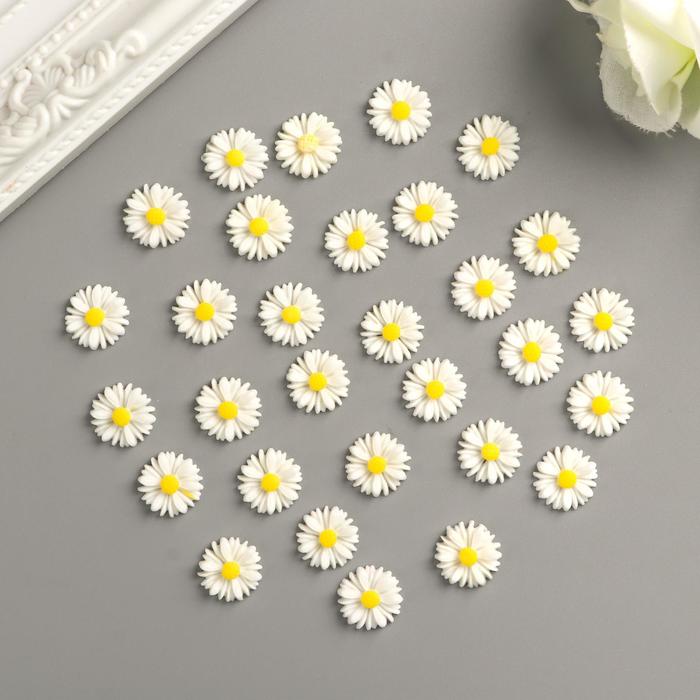 Декор для творчества пластик "Ромашка" набор 30 шт 0,9х0,9 см - Фото 1