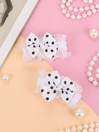 Резинки для волос «Рюши», набор 2 шт., горох, чёрно-белые - Фото 1