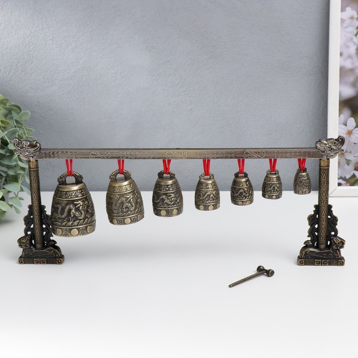 Набор колокольчиков на подставке 7 шт. «Звучное пение», металл - Фото 1