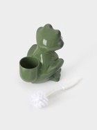 Ёршик для унитаза с подставкой «Лягушка», фарфор, зелёный - Фото 5