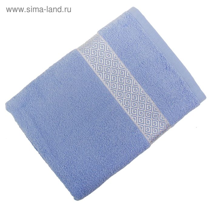 Полотенце махровое банное, размер 65х135 см, цвет голубой, 360 г/м² - Фото 1