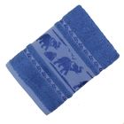 Полотенце махровое «Слоник», размер 34х78 см, цвет синий, 480 г/м² - Фото 1