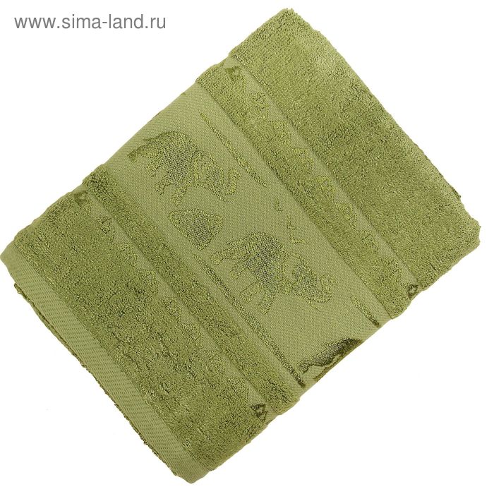 Полотенце махровое «Слоник», размер 34х78 см, цвет зелёный, 480 г/м² - Фото 1