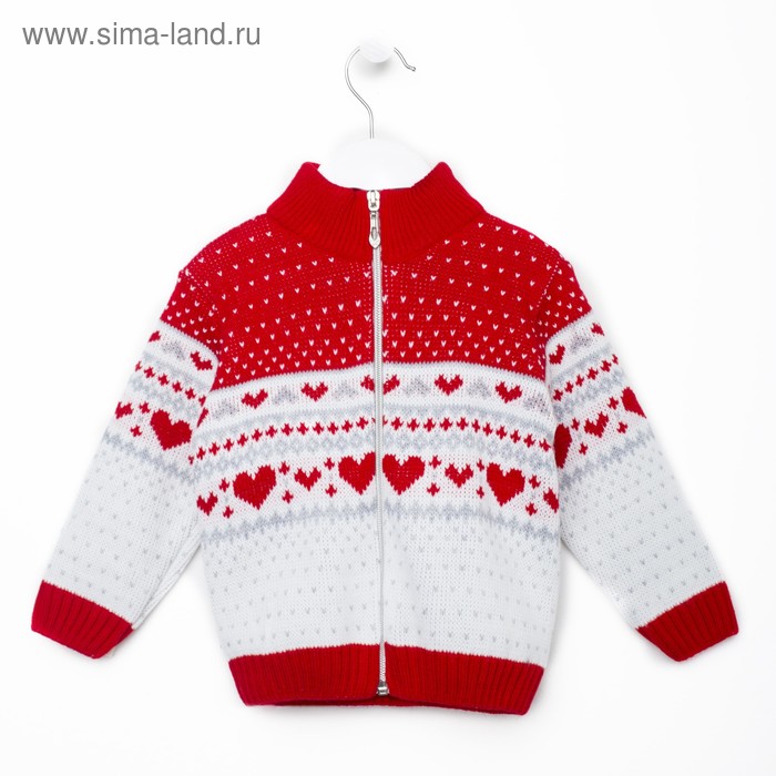 Кофта для девочки, рост 92-98 см, цвет красный - Фото 1
