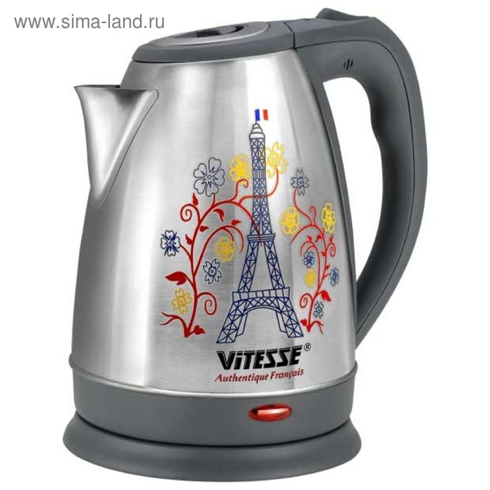 Чайник электрический Vitesse VS-160, металл, 1.7 л, 1850 Вт, серебристый - Фото 1