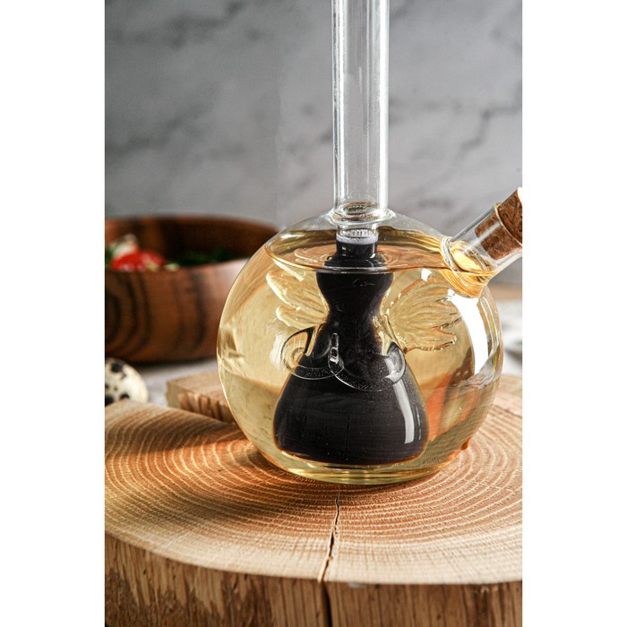 Бутыль стеклянная для соусов и масла 2 в 1 «Фьюжн. Ангел», 400/40 мл, 11×9,5×18 см - фото 1889180033