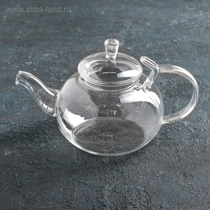 Чайник стеклянный заварочный с металлическим ситом «Горгона», 800 мл - Фото 1