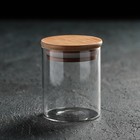 Баночка стеклянная для специй с бамбуковой крышкой Magistro «Эко», 200 мл, 6,5×8,5 см - Фото 3