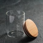 Баночка стеклянная для специй с бамбуковой крышкой Magistro «Эко», 200 мл, 6,5×8,5 см - Фото 4