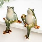 Набор фигурок 2 шт. «Лягушка», на полку, керамика, 14×10×11.5 см - Фото 1
