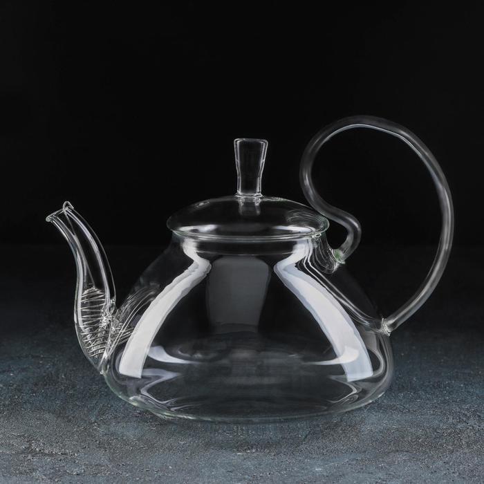Чайник стеклянный заварочный с металлическим ситом Magistro, 1 л, 20,5×15 см - Фото 1