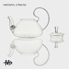 Заварочный чайник Magistro, 1 л, 20.5×15 см, металлическое сито, стекло - Фото 2