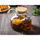 Чайник стеклянный заварочный с бамбуковой крышкой и металлическим фильтром Magistro «Эко», 800 мл, 20×13×12 см - Фото 6