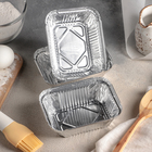 Набор форм алюминиевых для выпечки Доляна, 255 мл, 3 шт, 13×10×4,5 см, цвет серебристый - Фото 1