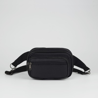 Сумка поясная, наружный карман, цвет чёрный