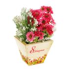 Ящик реечный "8 марта тюльпаны" мини, 11 х 11 х 9.5 см - Фото 2